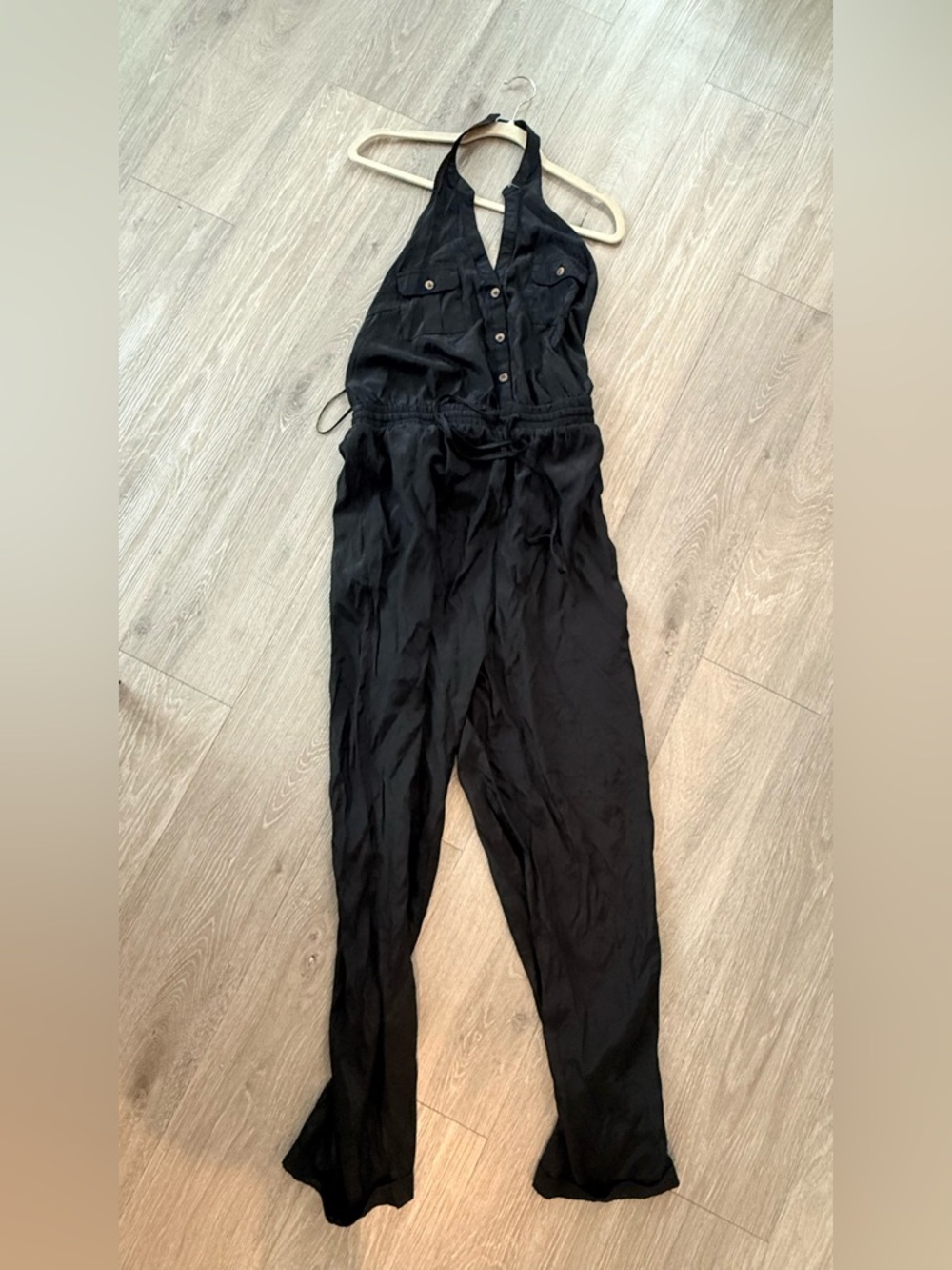 Miss Avenue Black Halter Utility Jumpsuit